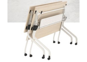 歐櫟木 + 亮光白培訓桌